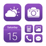 wow purple white - icon pack android application logo